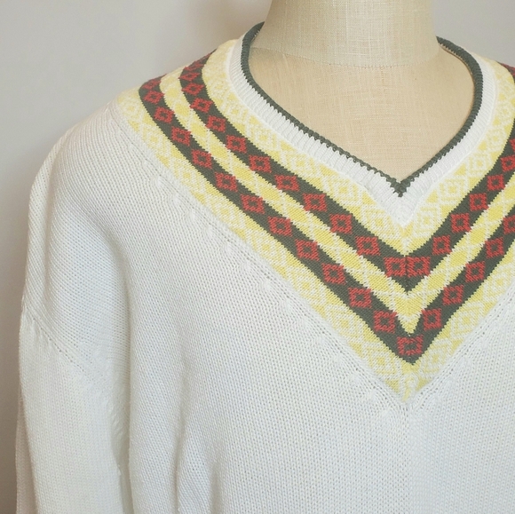 Vintage Antigua Mens V Neck Golf Sweater - Picture 4 of 7